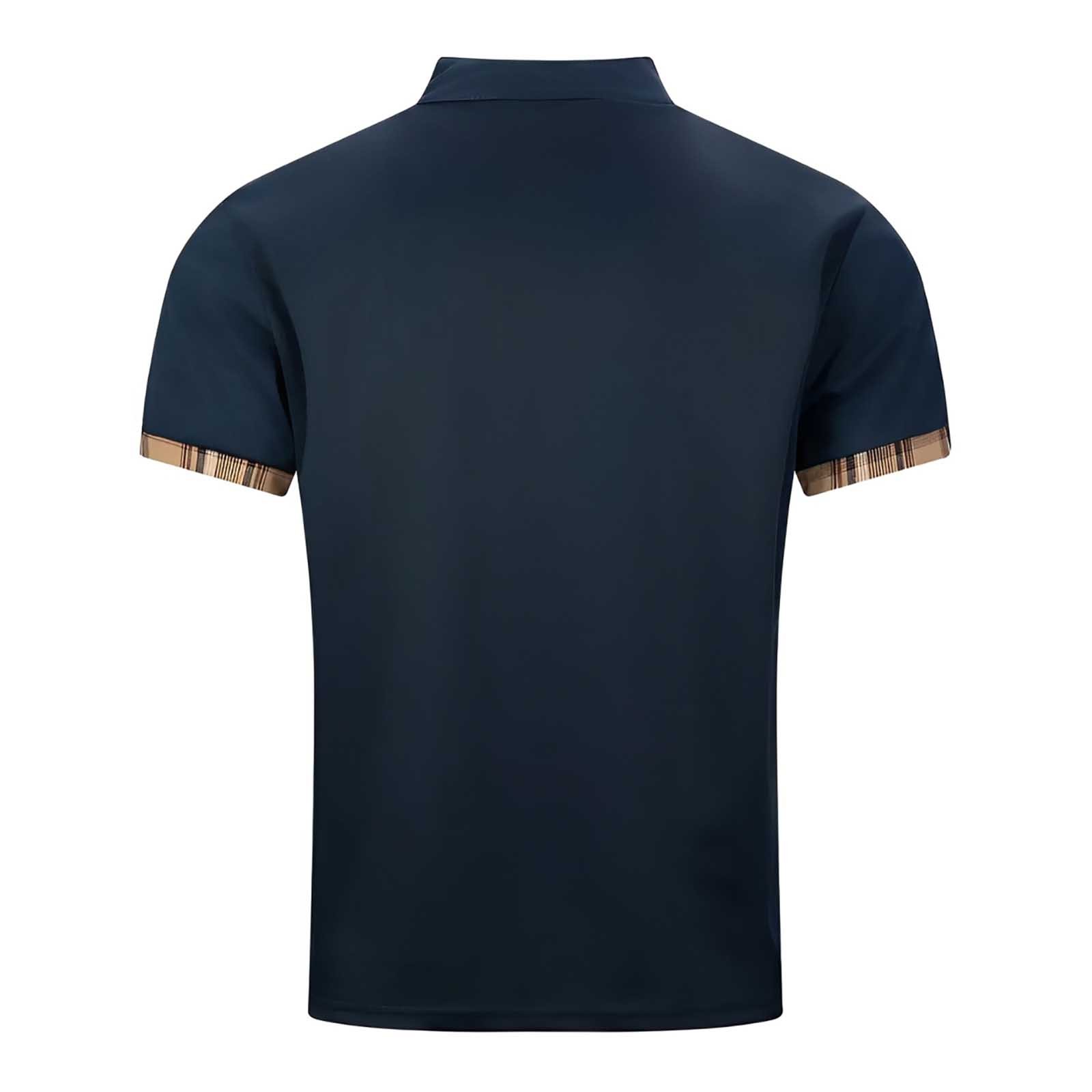 thumbnail image 5 of Camiseta de manga corta con cuello alto y bolsillo en el pecho para hombre, primavera/verano, poliéster, prenda informal, 5 of 5